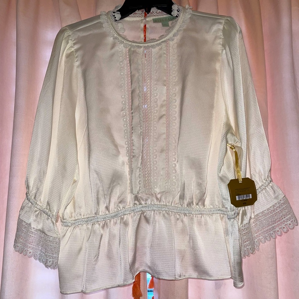 RyeGrass NWT White peasant blouse